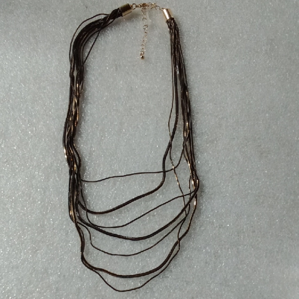 7 Strand Mix Metal Necklace #A402